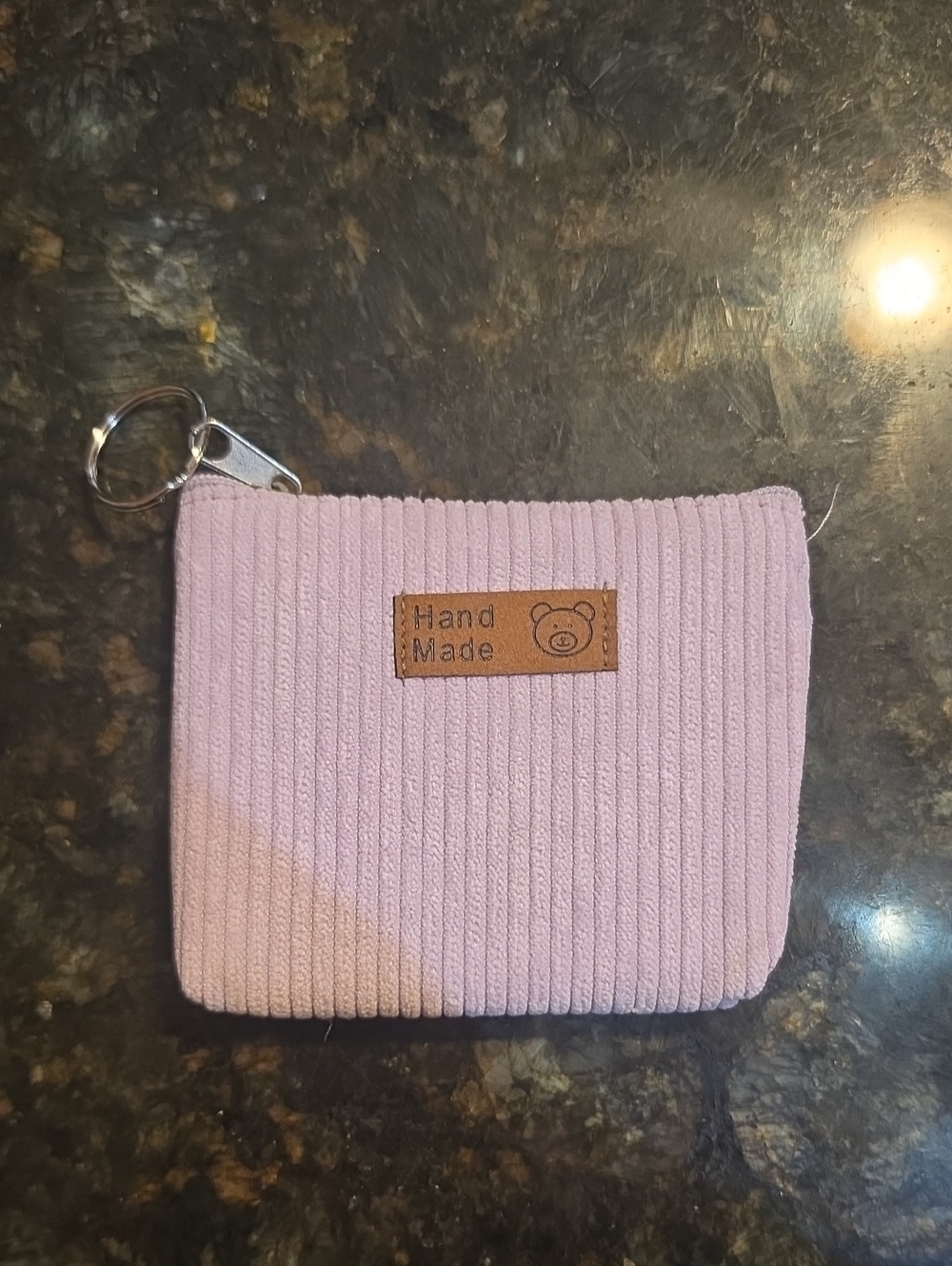 Source Unknown Light Pink Hand Made Ribbed Coin Pouch Wallet